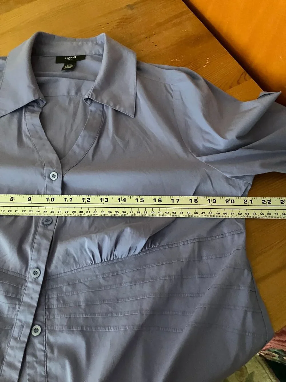 ALFANI HOUSE women's Button-down shirt/blouse light lavender purple 3/4 slvs 14W - Picture 7 of 9